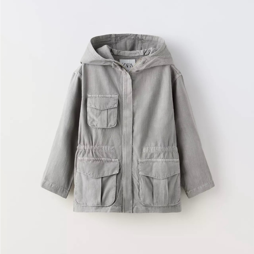 Zara grey denim jacket size 11-12 years NWT
